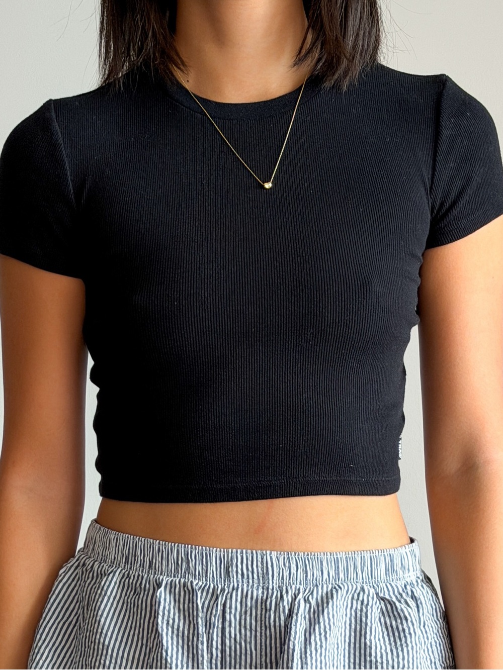 cropped black Aritzia t-shirt
